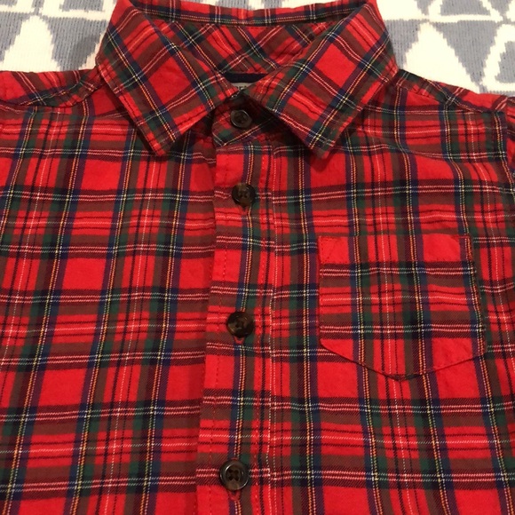 Carter’s red button down holiday Christmas shirt - Picture 2 of 5